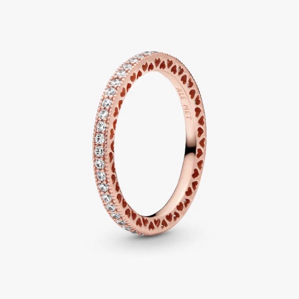 Pandora Sparkle & Hearts Ring Rose Gold